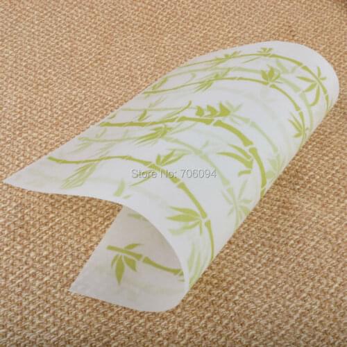 15x21cm & 21x29cm bamboo printed Gift wrapping paper Soap Kraft Pack Paper Oil wax paper custom paper logo available 200pcs/lot