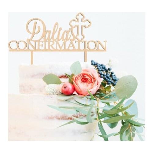 Custom Confirmation Cake Topper, Religious Cake Topper, Confirmation Sign, Custom Rustic Cake Toppers