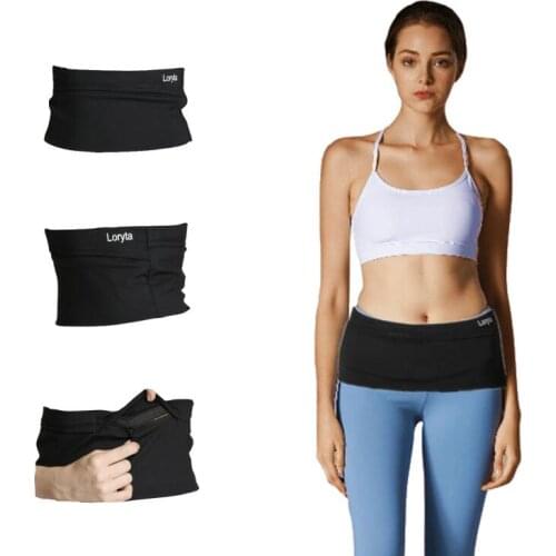 Loryta Running Belt Waist Pack Black Unisex Travel Money Belt,Large Security Pocket wisith Zipper Wat Pack Bag