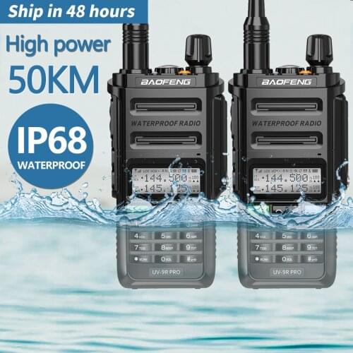 2PCS Baofeng UV-9R PRO High Power Walkie Talkie IP68 Waterproof 50KM Long Range Dual Band Upgraded Of UV-9R PLUS Ham Radio