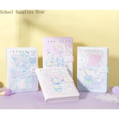 Hand Ledger A5PU Hand Ledger Cartoon Cute Notebook Student Diary Luminous Travelers Notebook Journal Agenda Planner