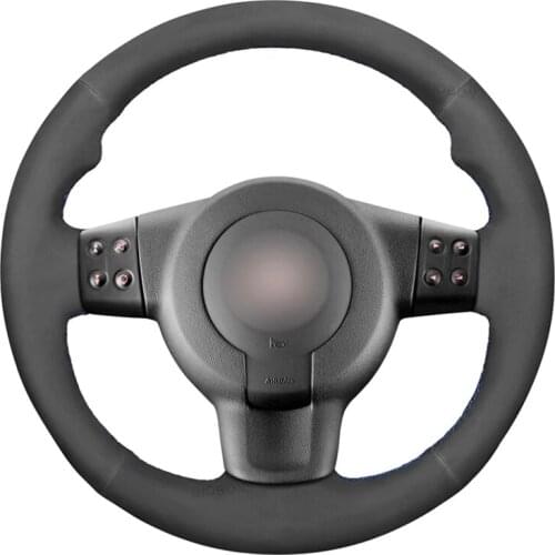 Hand-stitched Black Suede No-slip Car Steering Wheel Cover For Seat Leon (1P) FR 2007-2009 Leon (1P) Cupra 2007-2009 Ibiza (6L)