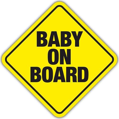 S40293# Various Sizes PVC Decal Baby on Board Car Sticker Waterproof on Bumper Rear Window Laptop Refrigerator Toilet