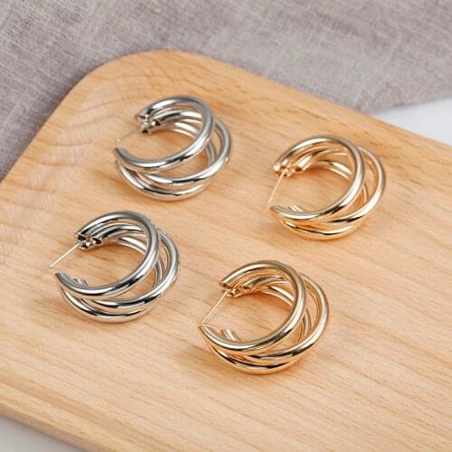 Vintage Hoop Earrings for women gold color Geometric statement earring 2019 metal earing Hanging fashion jewelry trend