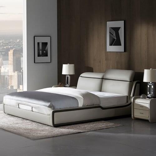 Modern simple luxury leather bed Nordic leather bed master bedroom 1 M 8 double bed furniture 127