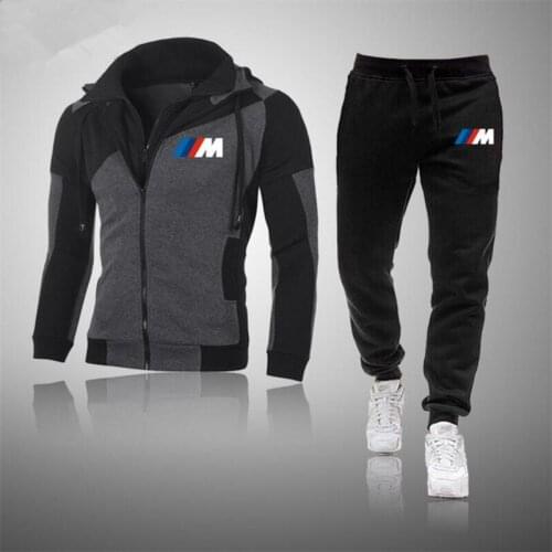 Autumn Winter Mens Sets BMW M Sportswear Tracksuits 2 Piece Sets Mens Clothes Hoodies+Pants Sets Male Streetswear Coat Jackets