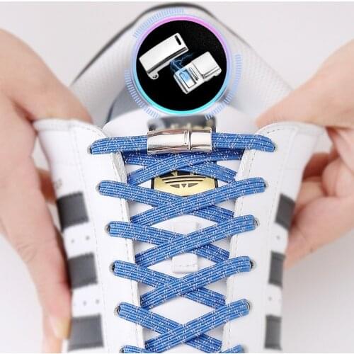 Reflective Magnetic Shoelaces for Sneakers Elastic Laces without ties Quick Shoe lace Kids Adult No Tie Shoe laces Rubber Bands