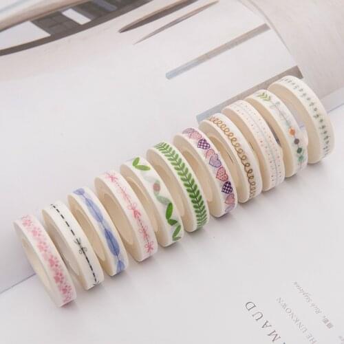 10 Pieces/Lot) Slim Geometric Journal Washi Tape