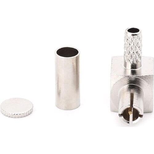 TS9 Male Plug RF Connector Right Angle 90 Degree Crimp Coaxial Adapter For RG174 RG316 LMR100 Cable