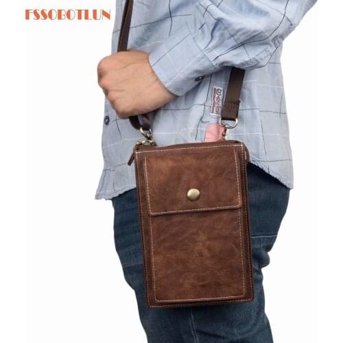 6.5"phone following Universal Retro double zipper mens shoul Bag For Samsung Galaxy S8 S9 Plus note8 Case Cover For iphone 5.5"