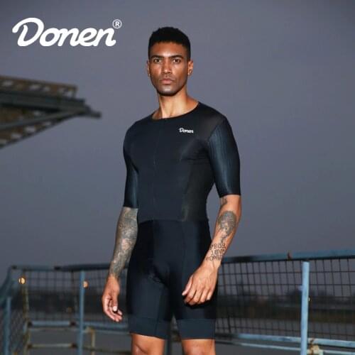 Donen Triathlon Skinsuit men Bicycle Triathlon Suit Bike Custom Clothing Cycling Sets speedsuit short sleeve Road cycle body Set