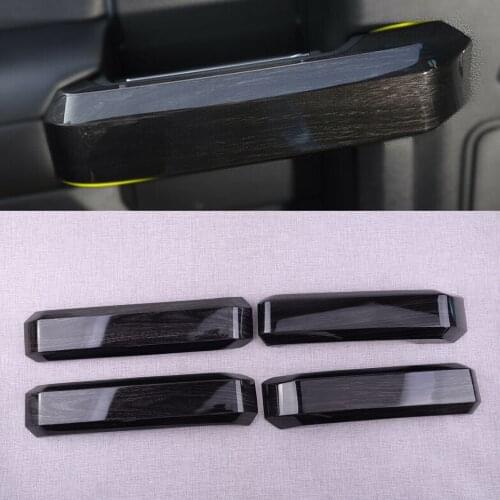 1 Set Car Black Wood Grain Inner Interior Door Handle Covers Trims ABS Fit For Ford F150 2015 2016 2017 2018 2019