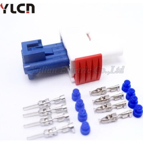 High Quality 144998-5 Brand 1 Set Kit 4Pin Way Auto Waterproof Oxygen Sensor Electric Wire Connectors Femal Male Blue Set