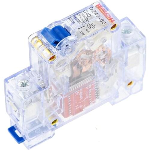 1PCS DZ47-63 1P Transparent DC 6A 10A 16A 20A 25A 32A 40A 50A 63A DC250V Mini Circuit Breaker