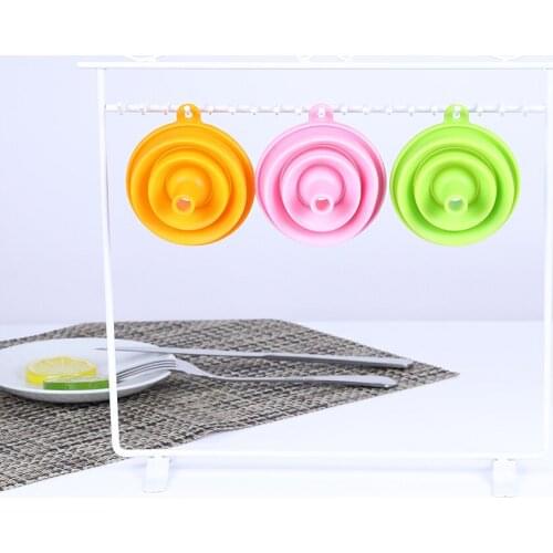 1pcs Folding Portable Funnels Kitchen Tool Food-grade Silicone Foldable Funnel Mini Liquid Dispensing Collapsible Style Funnel