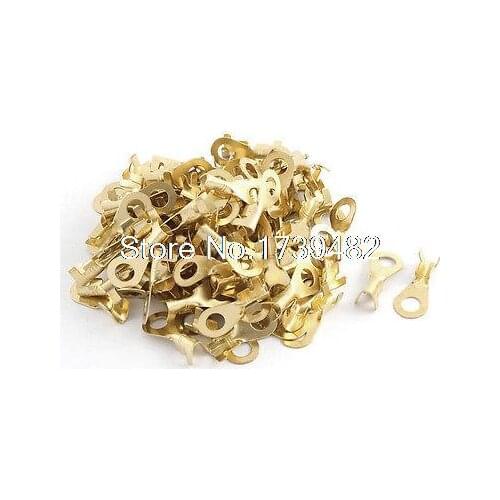 100 Pcs 12-10AWG Wire Cable Connecting Rewirable Non-insulated Ring Terminals