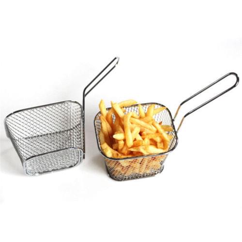 2021 Mini French Deep Fryers Basket Net Mesh Fries Chip Kitchen Tool Stainless Steel Fryer Home Baskets Strainer