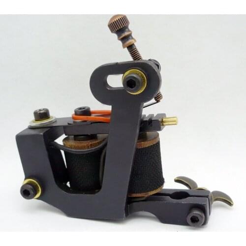 5Pcs/lot Professional Handmade Tattoo Machine 10 Wrap Coils Iron Cast Frame Custom Tattoo Gun For Liner Shader HTM-6276