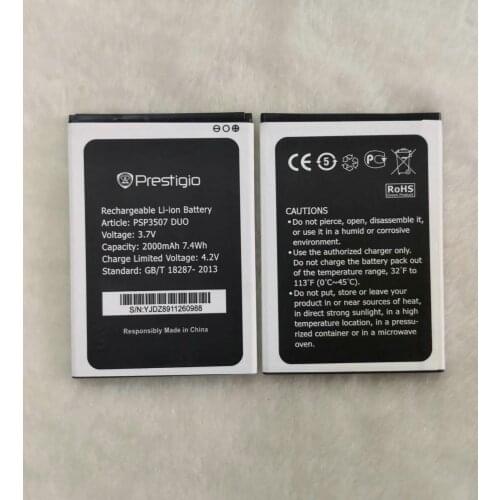 1PCS New 2000mAh PSP3507 battery For Prestigio Wize N3 PSP3507DUO PSP 3507 PSP5502 PSP3527 Phone + Track Code