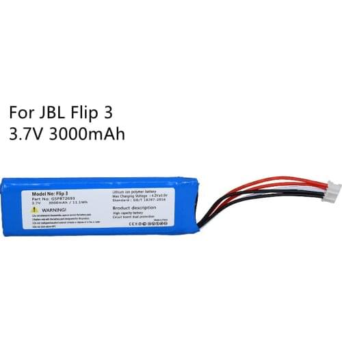3.7V 3000mAh Battery GSP872693 Rechargeable Battery Pack for JBL Flip 3 GSP872693+Tool Kit