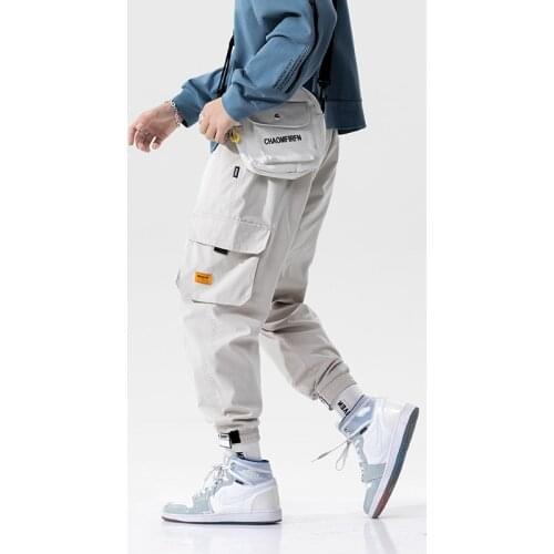Streetwear Casual Joggers Men Side-pocket Mens Cargo Pants Fashion Slim Sweatpants Harem Pants Ankle-length Men Trousers
