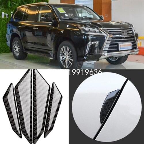 For LEXUS IS GS LS RX NX RC RX Car Side Door Edge Guard Bumper Trim Protector 4pcs PVC carbon fiber Stickers