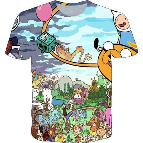 3D Adventure Time Printed Boys T Shirt Summer T-shirt Kids Funny Harajuku O-neck Tops Boys & Girls Super good Tee tops 4-14 Year