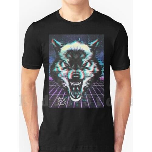 Wolf Pérez The Last Canary Wolf T Shirt Print For Men Cotton New Cool Tee Wolf Tron 3D 3D Glases Glicht Game 80S 80S Game