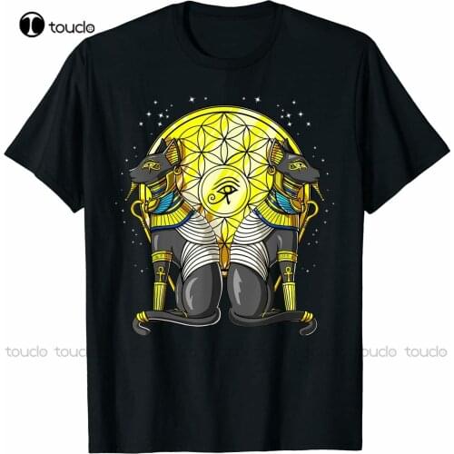 Egyptian Cat Goddess Bastet Eye Of Horus Sacred Geome - T Shirt S-5Xl Uncle Shirt Cotton Tee Shirts S-5Xl