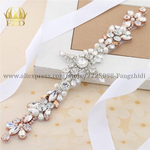FZD (30pcs)Handdicraft Hot Fix Sew on Wholesale Rhinestone Beaded Applique for Garments Wedding Dress Belts Gift