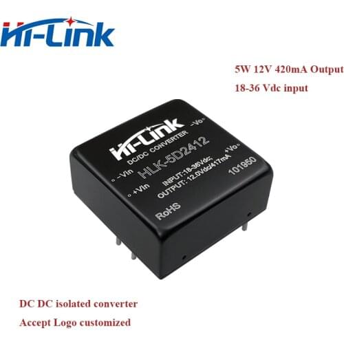DC DC isolated power supply module 18-36V to 12V 420mA output HLK-5D2412 2pcs/lot FREE SHIP