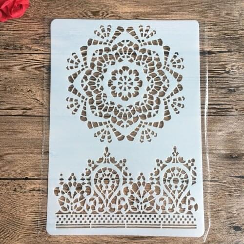 Mandala flowers Crown A4 29*21cm DIY Stencils Wall Painting Scrapbook Coloring Embossing Album Decorative Paper Card Template