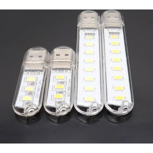 Mini 3LEDs 8LEDs USB 5V LED Night light Desk Book Reading Lamp Camping Bulb Childrens gifts For Mobile Charger Laptops