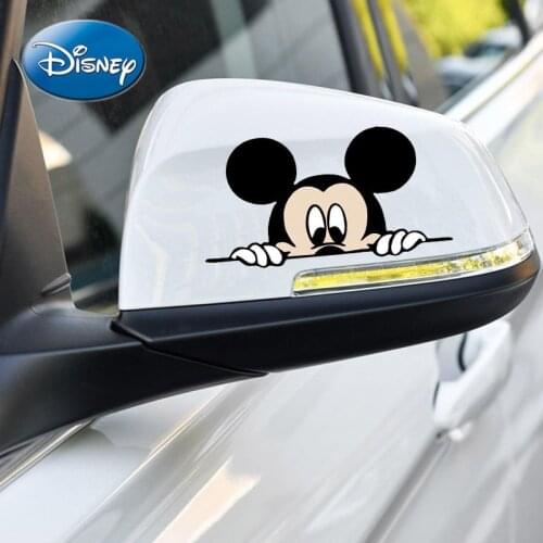 Disney Mickey Mouse Minnie Car Rearview Mirror Sticker Creative Cartoon Personality Car Sticker Decoration Car Window Sticker