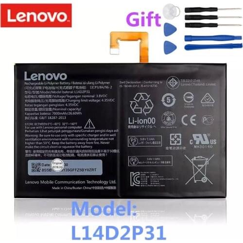 New original L14D2P31 7000mAh Battery For Lenovo Tab 2 TAB2 A10-70F A10-70L A10-70LC TB2 X30L TB2-X30F TB2-X30M Batterij