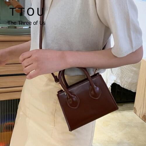 Solid Color PU Leather Crossbody Square Bags For Women 2021 Simple Trendy Female Shoulder Handbags Ladies Mini Phone Purses