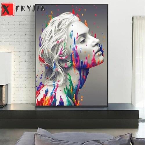Full Square Diamond Painting Colorful face painting women Mosaic Needlework Picture Of Diamond Embroidery Sale Home Decor