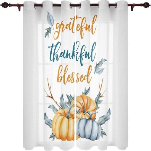 Modern Curtains Pumpkin Watercolor Baby Room Bedroom Creative Window Curtains Kitchen Living Room Terrace Valance Curtains