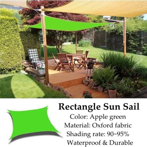 Green Color Rectangle Pergola Oxford Sun Sail Shading 95% Waterproof Camping Outdoor Anti-UV Terrace Tent Garden Gazebo Awning