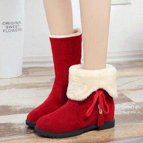 Warm Fur Plush Down Snow Boots women Waterproof Fashion Casual Mid-Calf Boots slip-on Foldable female boats Fashion Casual shoes
