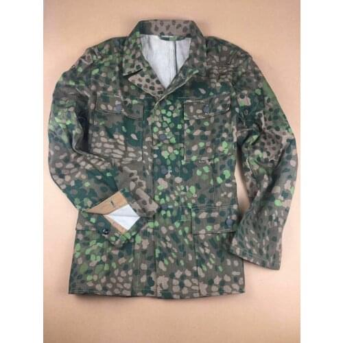 WWII WW2 GERMAN ARMY ELITE LINEN DOT44 PEAS CAMO M43 FIELD COAT TUNIC MILITARY UNIFORM SOLDIER MILITARY WAR REENACTMENTS 5605101