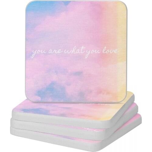 You Are What You Love Diatom Square Round Coaster Non-slip Cup Bonsai Mat Soap Toothbrush Pad Wholesale 10x10cm