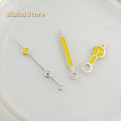 Yellow hands luminous watch hands fit Mingzhu 2813/3804,Miyota 8215 8205 movement