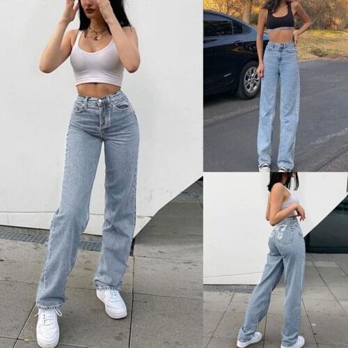 Womens Pants, Butterfly Print High Waist Straight-Leg Jeans for Party Vacation Dating Holiday Travelling