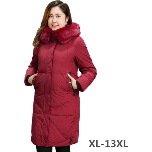 Winter Down Jacket Women 2020 New Oversized XL-13XL Coat Thick Warm Hooded Tops Female White Duck Down Jackets 170KG Can Worn