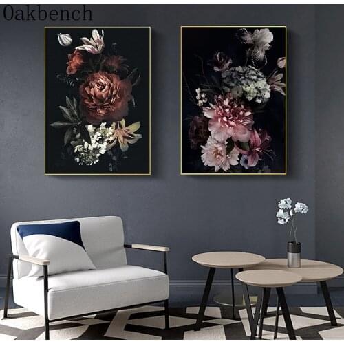 Famous Love Dance Quotes Burgundy Rose Flower Wall Art Canvas Painting Nordic Posters and Prints Parlor Salon Decoration Wall