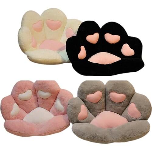 1pcs Kawaii Anti-slip Bear Paw Long Plush Seat Pad Fruit Tatami Mat