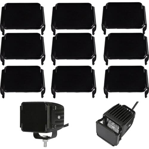 10PCS Black Protector Dust Proof Lens Cover Amber Red Green Blue Clear for 3x3" 12W 18W 24W Square Cube Pods LED Work Light Bar
