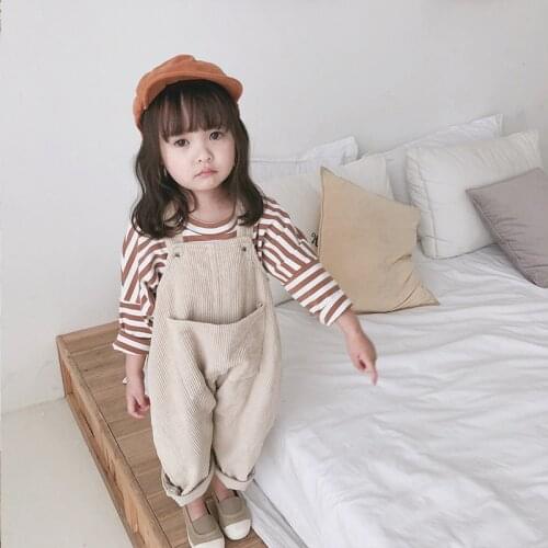 2020 New Children Toddler Boys Kids Solid Overalls Suspender Trousers Casual Corduroy Baby Bib Pants Solid Outwear 9M-5T