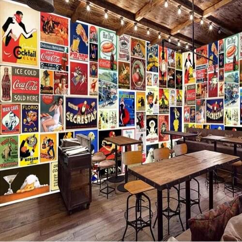 Milofi custom large 3D wallpaper murals Europe retro vintage poster background wall decoration mural wallpaper